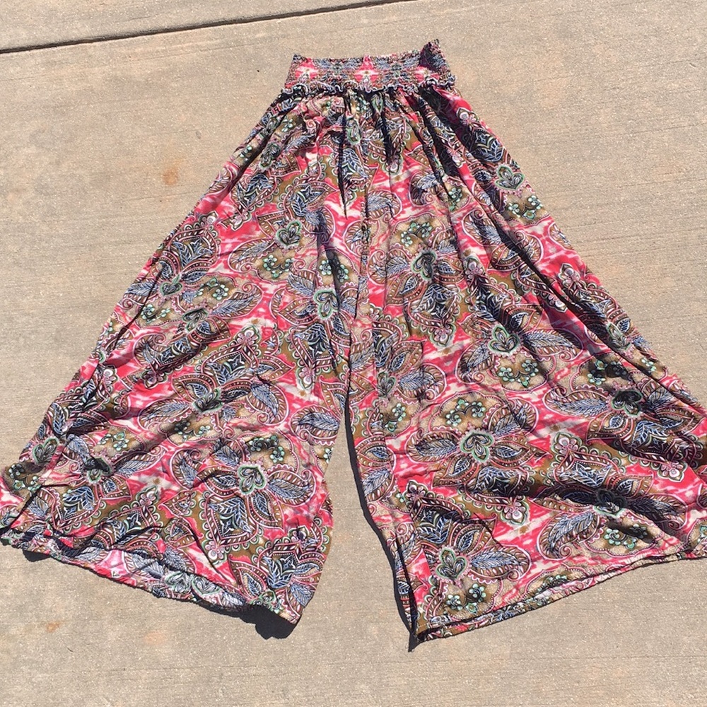 RAYA SUN FLOWY WDIE LEG TROPICAL PANTS